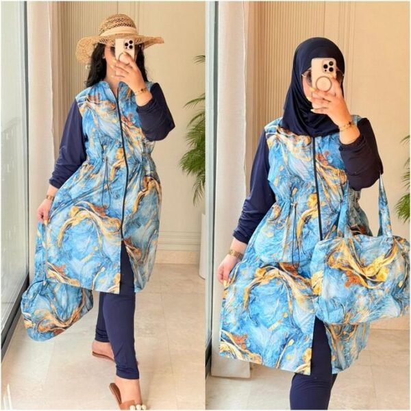 .بوركيني نسائي مستور 4 قطع بجودة عالية – Image 6