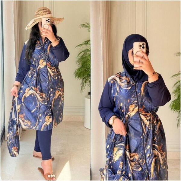 .بوركيني نسائي مستور 4 قطع بجودة عالية – Image 4